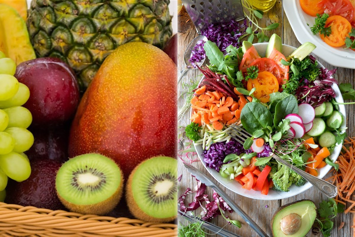 Mixed fresh Indian fruits and vegetables